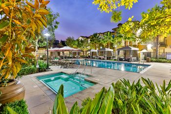 Outdoor resort style pool and spa